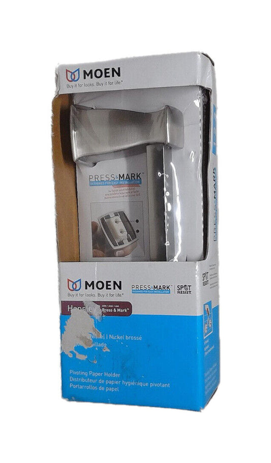 MOEN Hensley Pivoting Double Post Toilet Paper Holder Brushed Nickel