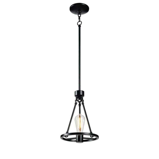 Hampton Bay Stratton 1-Light Black Mini Pendant with No Shade HDP00006