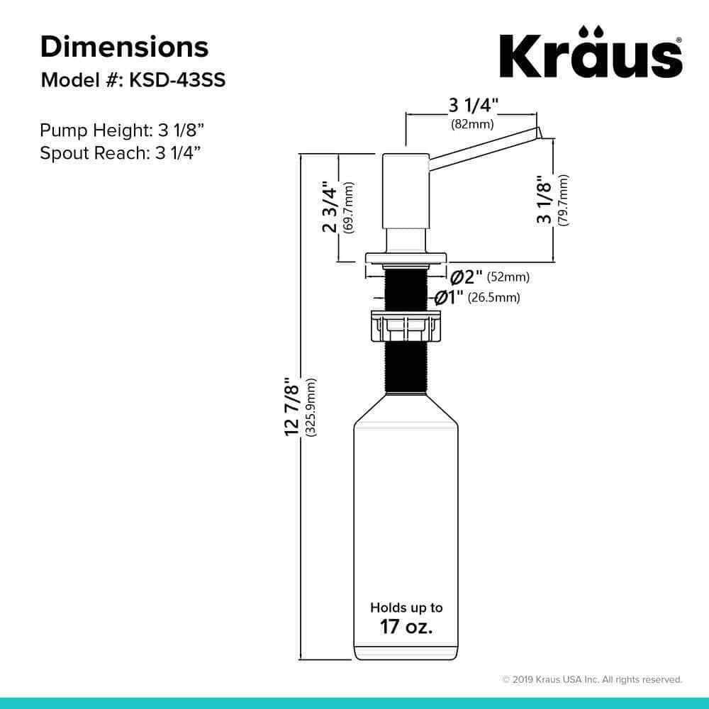 KRAUS Kitchen Soap and Lotion Dispenser in Stainless Steel KSD-43SS