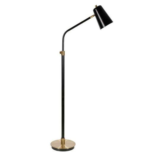 Meyer&Cross Austen 65 in. Matte Black and Brass Floor Lamp