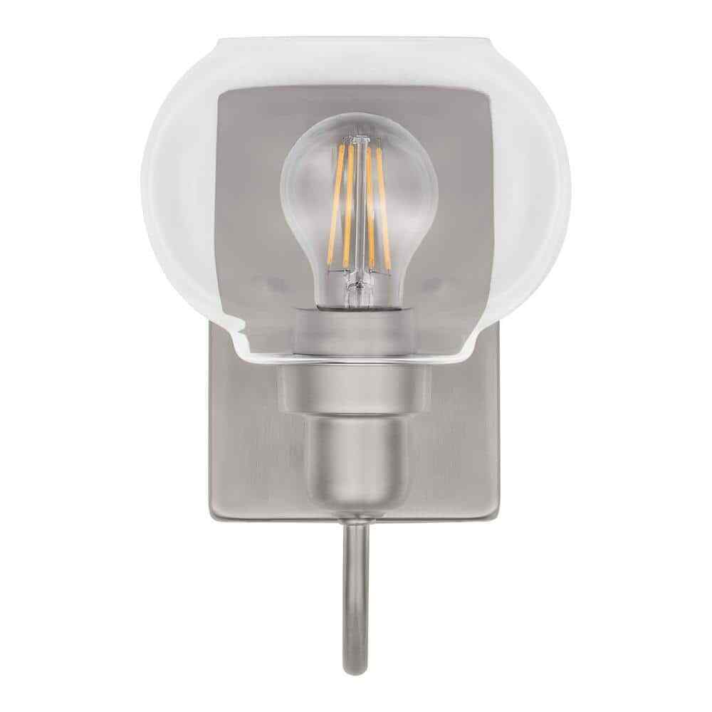 Home Decorators Collection Halyn 4.5 in. Brushed Nickel Indoor Wall Sconce
