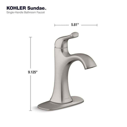 KOHLER Sundae Single Handle Single Hole Bathroom Faucet , Vibrant Brushed Nickel