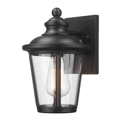 JAZAVA Black Aluminum Outdoor Hardwired Outdoor Lighting Fixture Wall Sconce