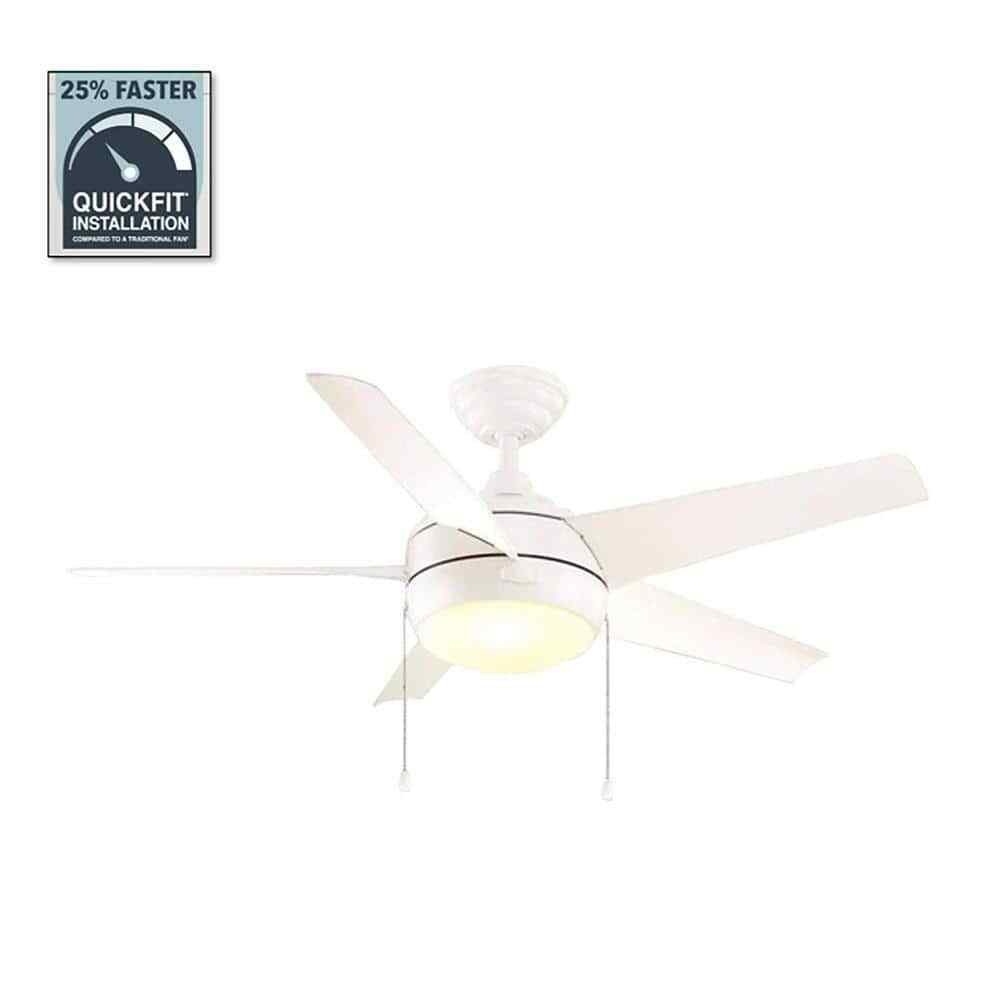 Home Decorators Windward 44 in. LED Indoor Matte White Ceiling Fan w/ Light Kit