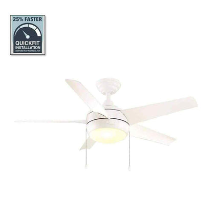 Home Decorators Windward 44 in. LED Indoor Matte White Ceiling Fan w/ Light Kit