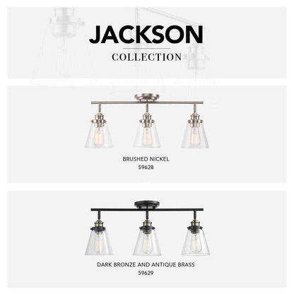 Globe Electric Jackson 2 ft. 3-Light Brushed Nickel Fixed Track Lighting Kit