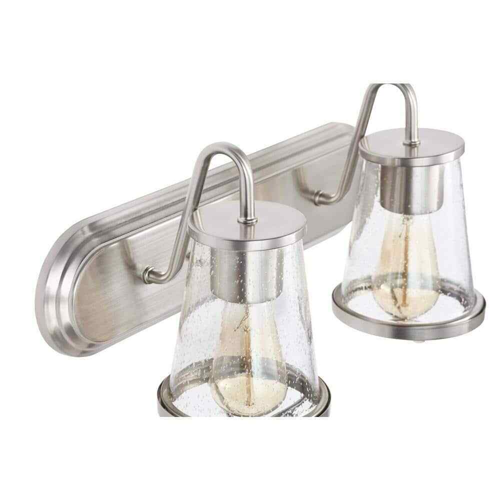 Home Decorators Georgina 18 in. 2-light Brushed Nickel Industrial indoor vanity