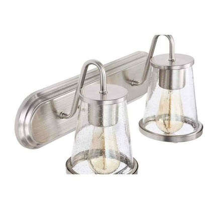 Home Decorators Georgina 18 in. 2-light Brushed Nickel Industrial indoor vanity