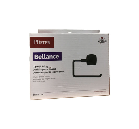 Pfister Bellance Wall-Mount Towel Ring in Matte Black BRB-BLL0B