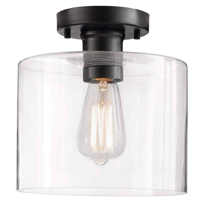 Hampton Bay Westbrook 8 in. 1-Light Matte Black Flush Mount HM20200716-2
