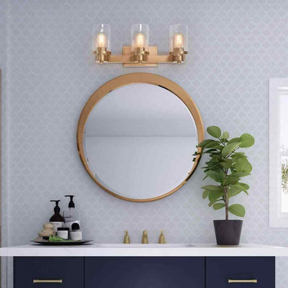 LNC Modern Industrial 3-Light Dark Gold Bathroom Vanity Light