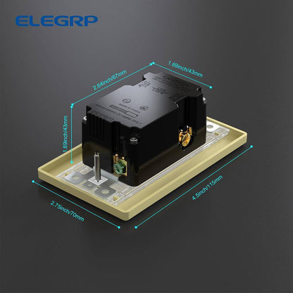 ELEGRP 25-Watt 15 Amp Type A and C Dual USB Charger w/ Duplex Outlet, Ivory