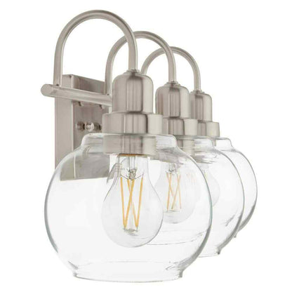 Home Decorators Halyn 23 in. 3-Light Brushed Nickel Bathroom Vanity Light