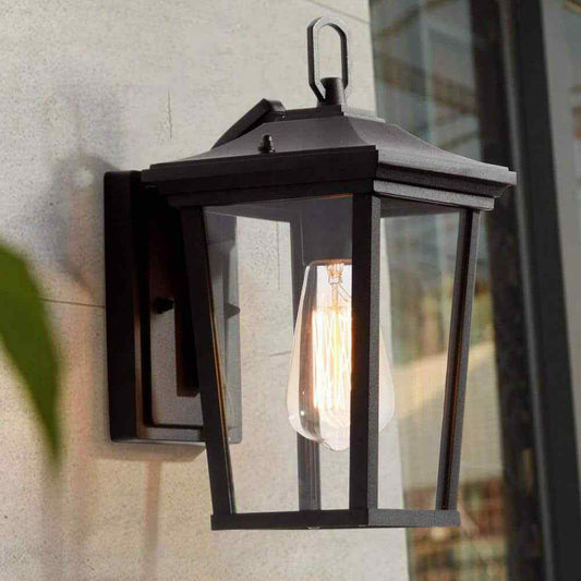 LNC 1-Light Outdoor Lantern Sconce Wall Light w/ Clear Glass for Patio or Porch
