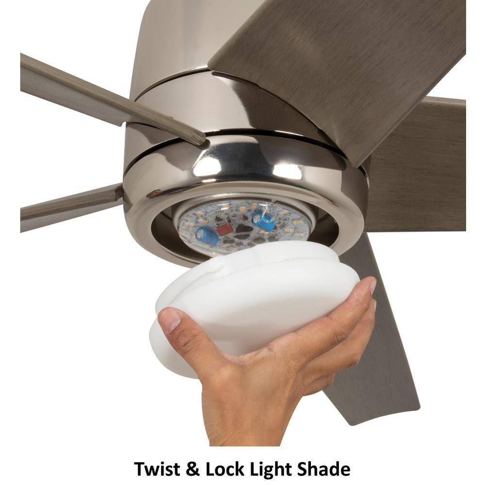 Hampton Bay Mena 54 in Integrated LED Indoor/Outdoor Polished Nickel Ceiling Fan