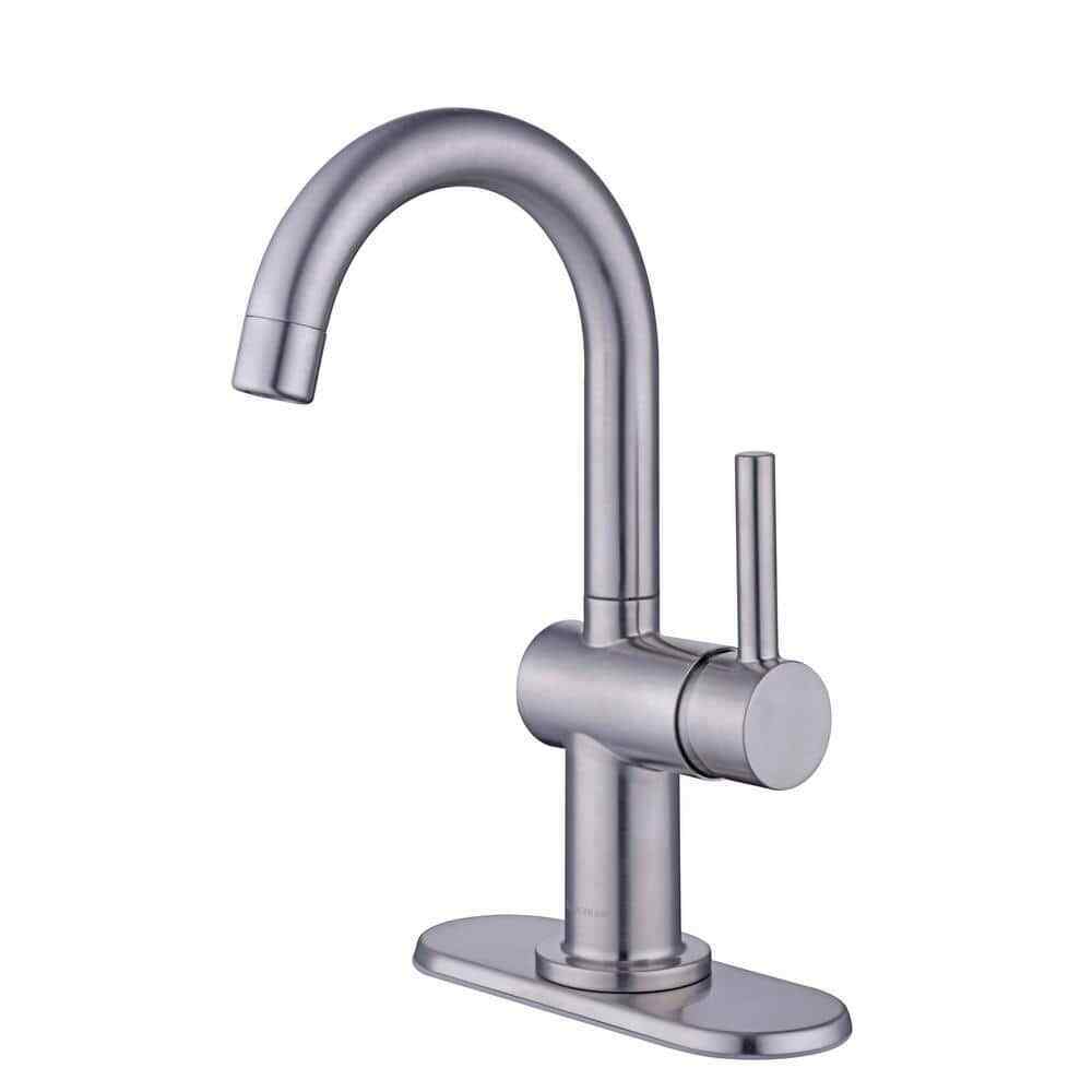 Glacier Bay Dorind Single Hole 1-Handle High-Arc Bathroom Faucet Brushed Nickel