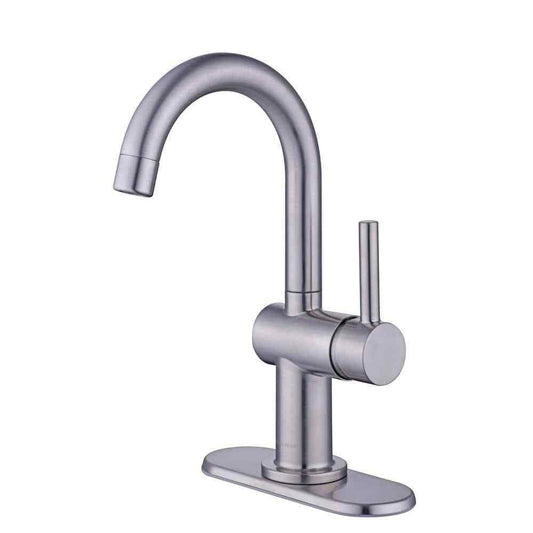 Glacier Bay Dorind Single Hole 1-Handle High-Arc Bathroom Faucet Brushed Nickel