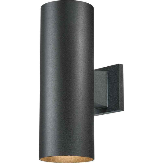 Volume Lighting 2-Light Black Aluminum Integrated LED Wall Mount Cylinder Sconce