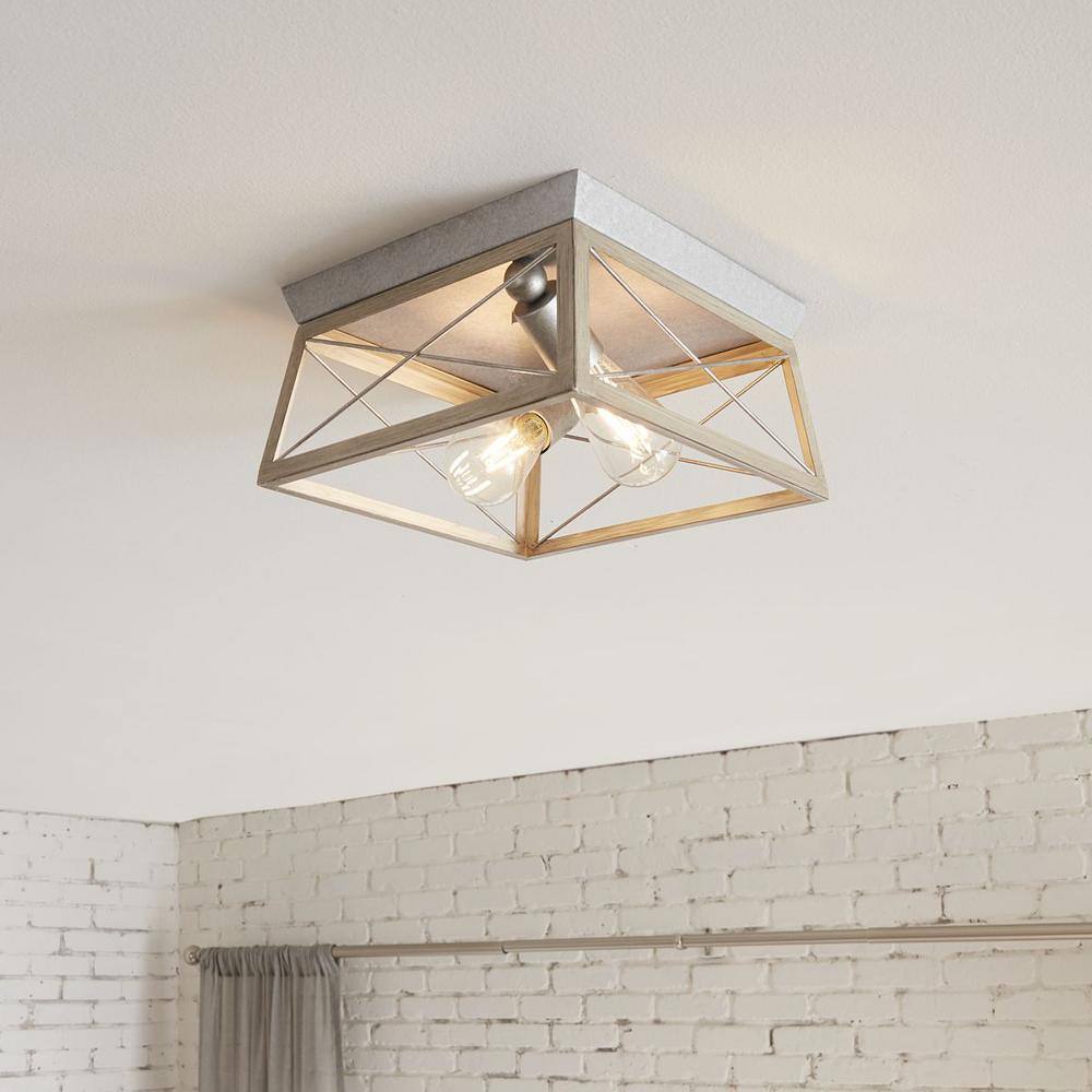 Progress Lighting Briarwood 2-Light Kitchen Farmhouse Ceiling Light Flush Mount