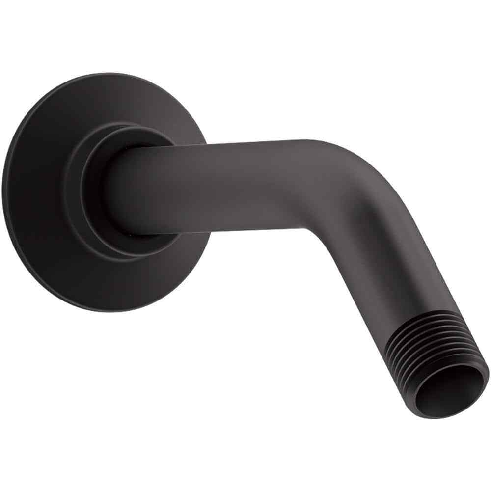 KOHLER MasterShower 7.5 in. Shower Arm and Flange Matte Black K-7397-BL