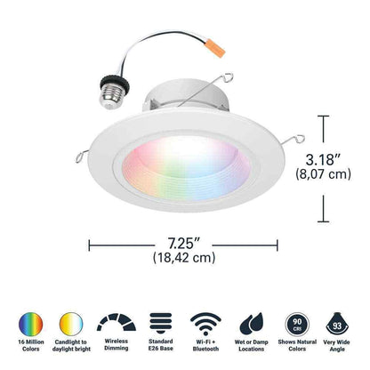 HALO Color 65W Equivalent 5/6 in. LED Dimmable Smart Wi-Fi Remodel Downlight
