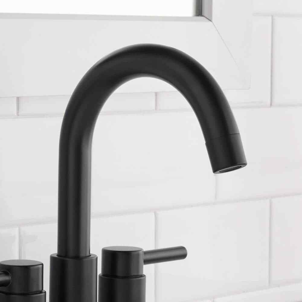 Glacier Bay Dorind 4" Centerset 2-Handle High-Arc Bathroom Faucet in Matte Black