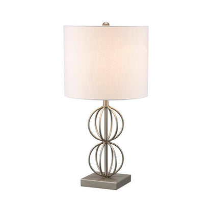 Monteaux Lighting 23 in. Pewter Indoor Table Lamp with Fabric Shade RS2110003