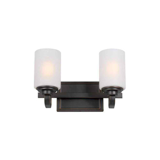 Hampton Bay Hartford Lake 2-Light Oil Rubbed Bronze Rustic Bathroom Vanity Light