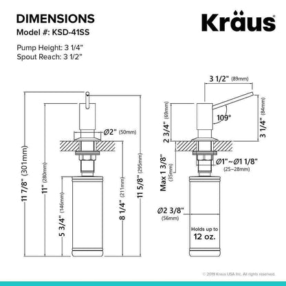 KRAUS Kitchen Soap and Lotion Dispenser in Stainless Steel KSD-41SS