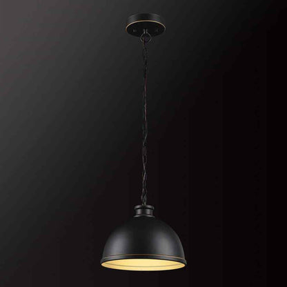 Hampton Bay Talullah 1-Light Oil Rubbed Bronze Pendant Lighting w/ Gold Interior