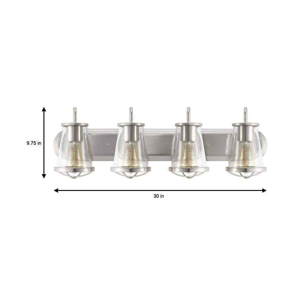 Home Decorators Georgina 30 in. 4-light Brushed Nickel Industrial Indoor Vanity
