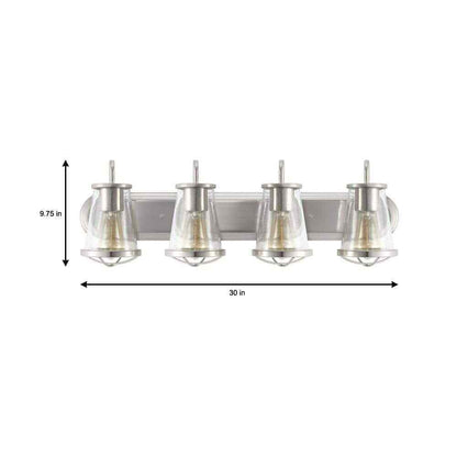 Home Decorators Georgina 30 in. 4-light Brushed Nickel Industrial Indoor Vanity