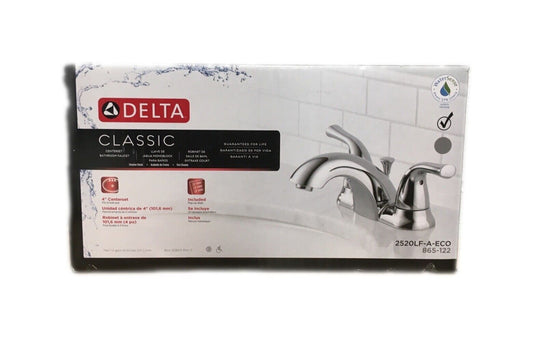 Delta Classic 4 in. Centerset 2-Handle Bathroom Faucet in Chrome 2520LF-A-ECO
