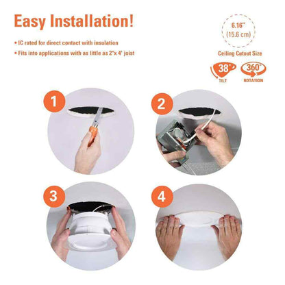 HALO RA 6 in. Integrated LED Recessed Light Trim 600 Lumens/1000 Lumens