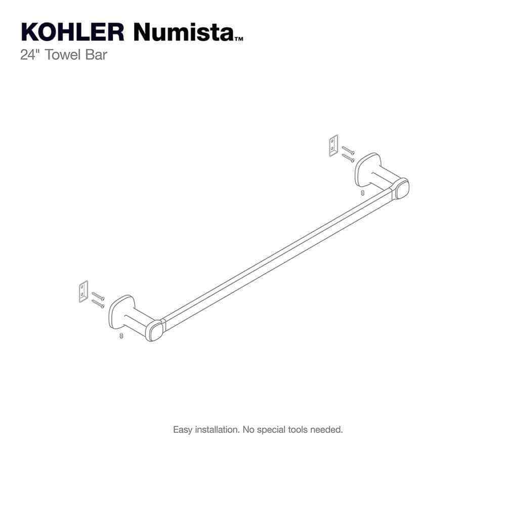 KOHLER Numista 24 in. Towel Bar in Brushed Nickel R30660-BN