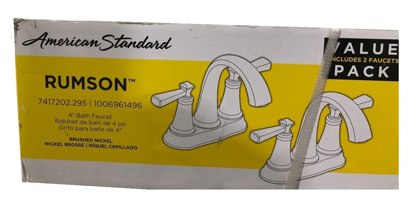 American Standard Rumson 4 in. Centerset Double Handle Bathroom Faucet BN 2-Pack