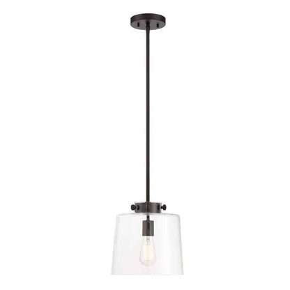 Hampton Bay Mullins 10 in. 1-Light Oil Rubbed Bronze Pendant Hanging Light