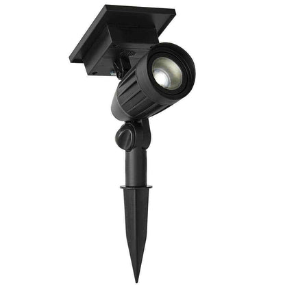 Hampton Bay Solar Black Outdoor LED Spotlight 2-Pack Weather/Rust Resistant