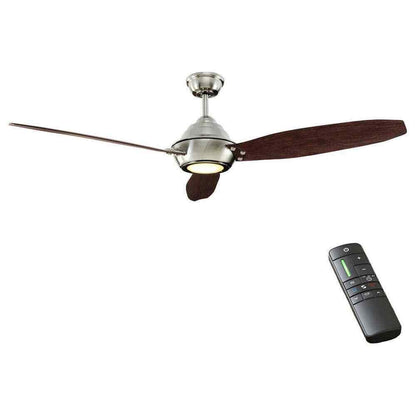 Home Decorators Aero Breeze 60 in. LED Indoor/Outdoor Brushed Nickel Ceiling Fan