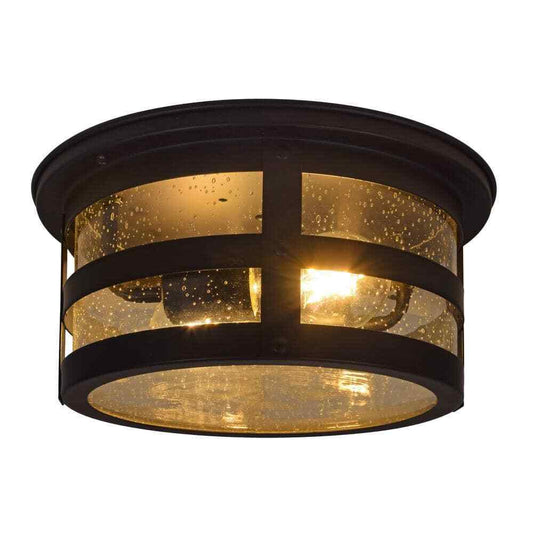 Sylvania Cambridge 2-Light Antique Black Ceiling Flushmount