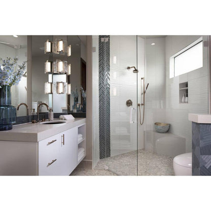 Progress Lighting LED Stone Glass Sconce Brushed Nickel ADA Wall Sconce