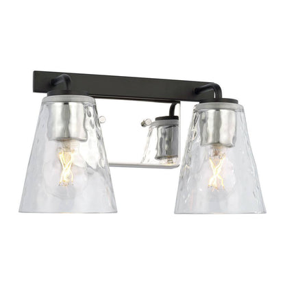 Home Decorators Westbrook 2-Light Matte Black Modern Bathroom Vanity Light