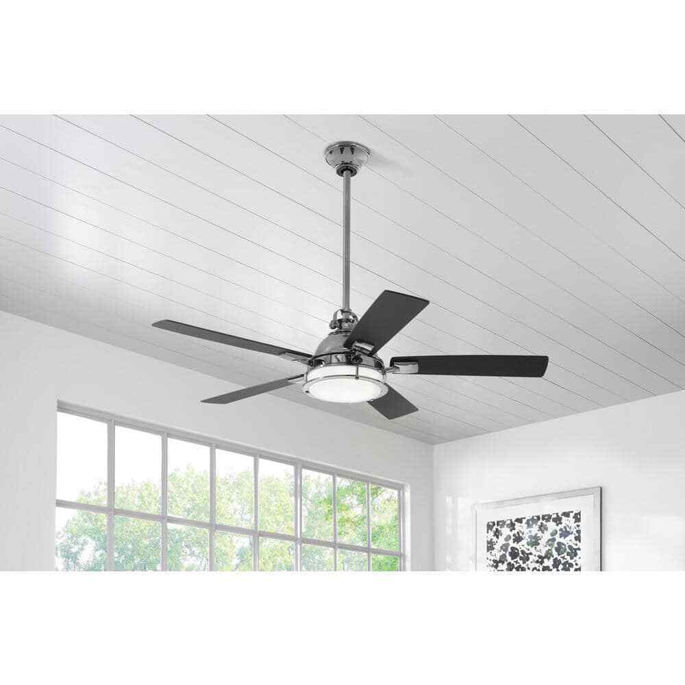 Home Decorators Kennedy 56 in. LED Gunmetal Ceiling Fan w/ Light Remote Control