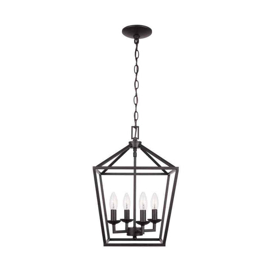 Home Decorators Weyburn 4-Light Bronze Farmhouse Chandelier Light Fixture