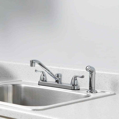 Glacier Bay Constructor Double-Handle Standard Kitchen Faucet in Polished Chrome