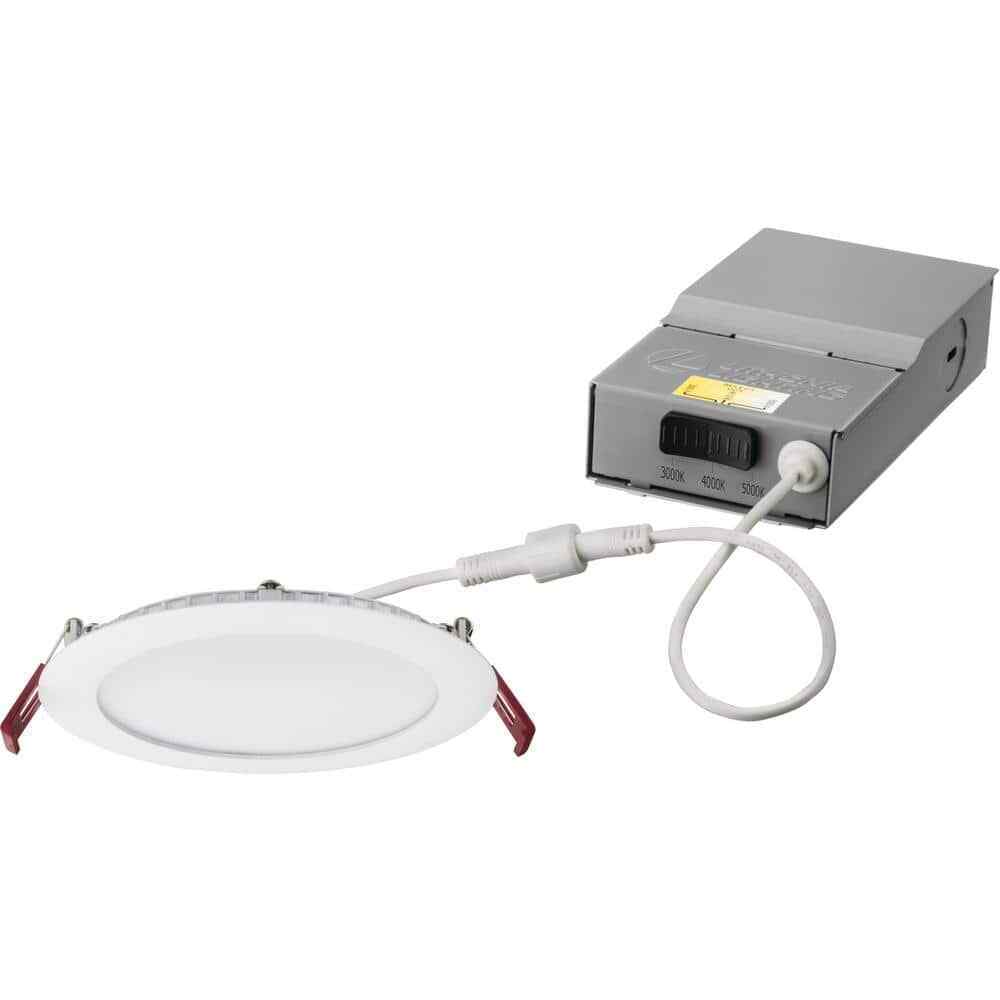 Lithonia Lighting Wafer Series 6 in.  White 1190 LM LED Canless Recessed Fixture