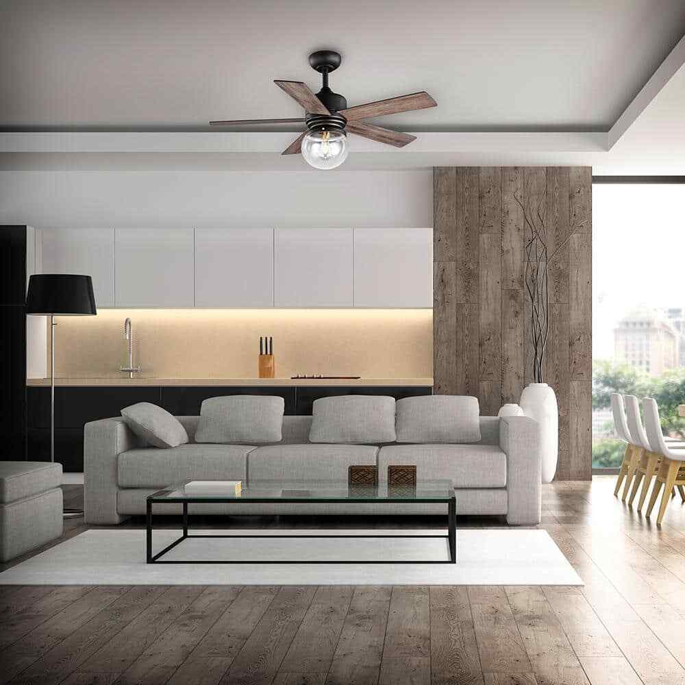 Home Decorators Amelia 42 in.97 Indoor Bronze Downrod Ceiling Fan with Light Kit