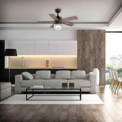 Home Decorators Amelia 42 in.97 Indoor Bronze Downrod Ceiling Fan with Light Kit