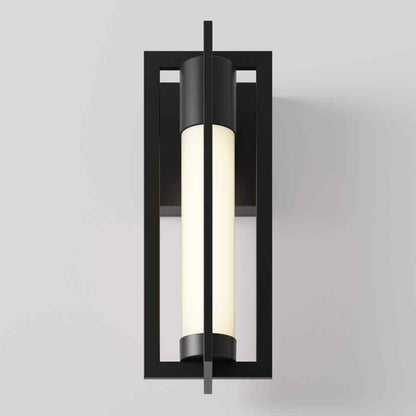 Artika Walt Black Modern LED Outdoor Hardwired Garage Porch Light Lantern Sconce