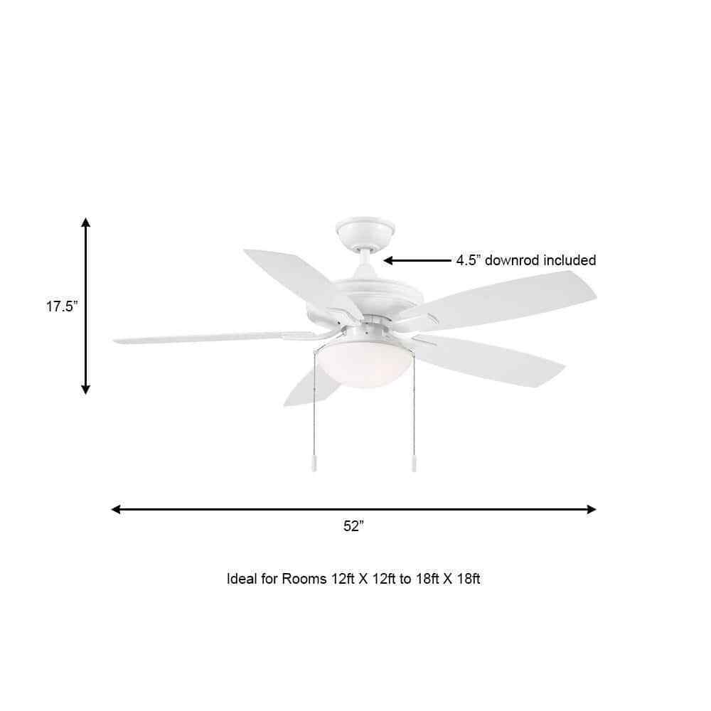 Hampton Bay Gazebo III 52 in. Indoor Outdoor Wet Rated White Ceiling Fan w Light